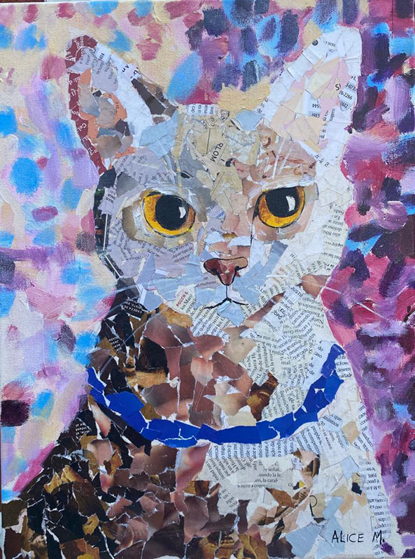 Gatinha - 30 x 40 - Mista /Colagem